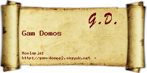 Gam Domos névjegykártya